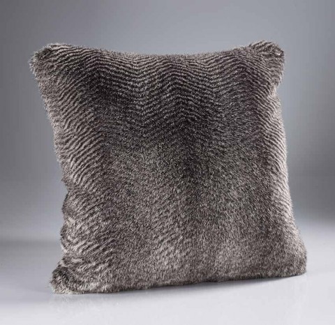Oyster Grey Faux Fur Cushion